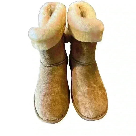 LAMO Essential Women's Size 10 Chestnut Suede Faux Fur Ankle Boots - Picture 10 of 13